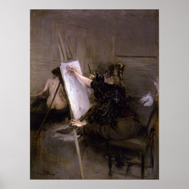 Poster Boldini - A Artista Ruth Sterling Em Seu Estúdio.. (Frente)
