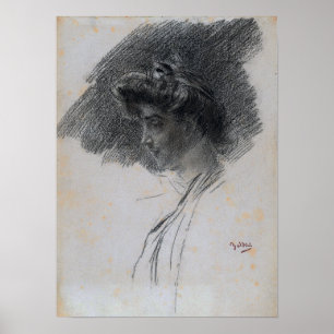 Poster Boldini - Busto de uma jovem mulher de perfil