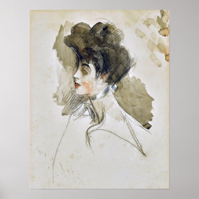 Poster Boldini - Chefe De Uma Mulher À Esquerda (Frente)