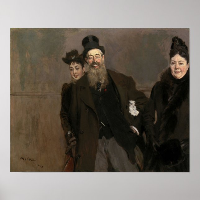 Poster Boldini - John Lewis Brown, Esposa, Filha 1890 (Frente)