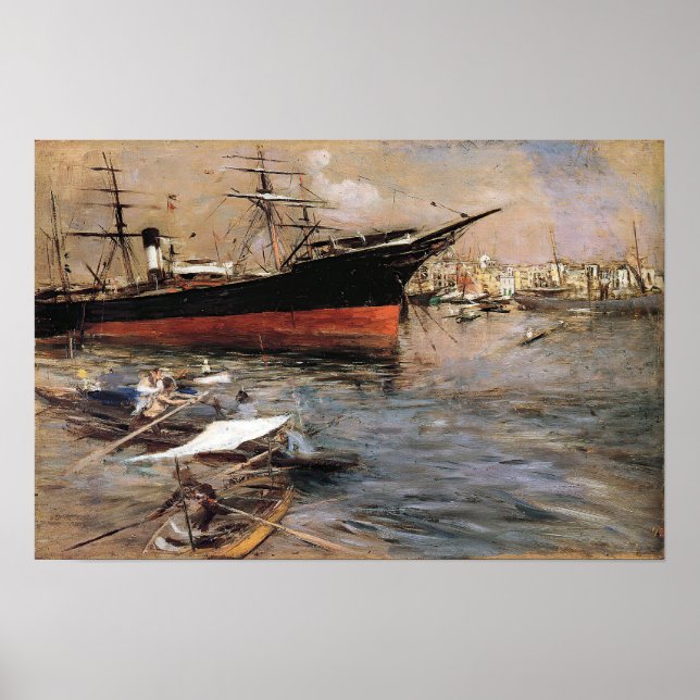 Poster Boldini - Navios Na Bacia De San Marco, 1899 (Frente)