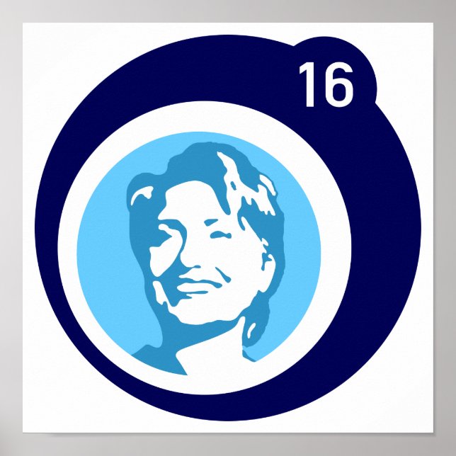 Poster bolha azul de hillary clinton (Frente)