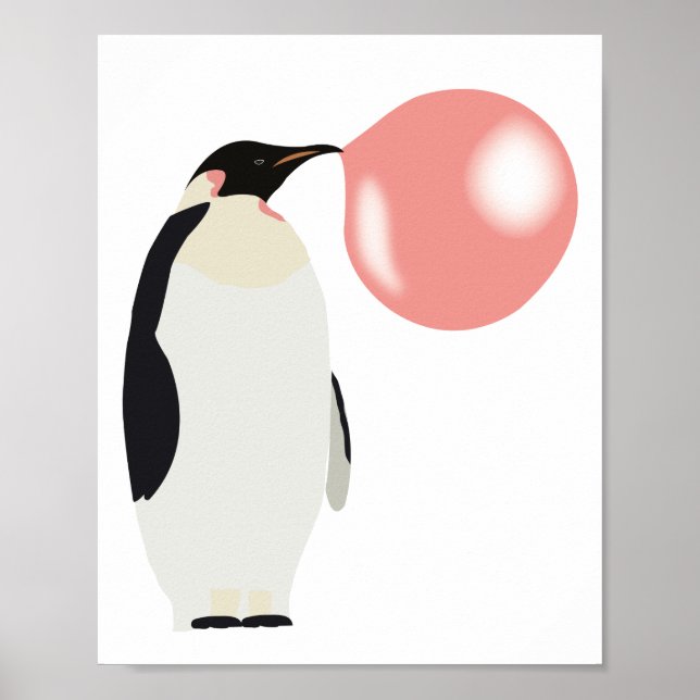Poster Bolha Borracha de Goma Pinguim (Frente)