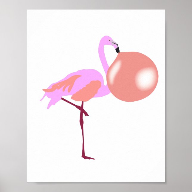 Poster Bolha de Boca-Boca Goma Flamingo (Frente)