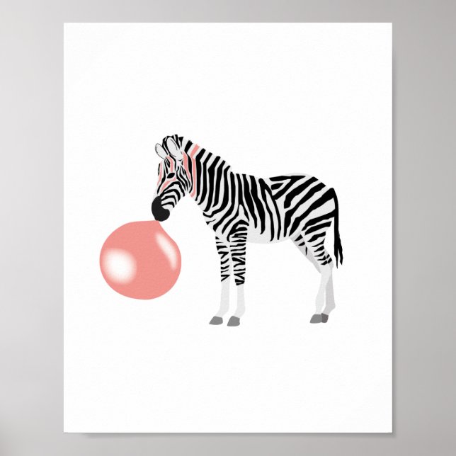 Poster Bolha de Bocha de Goma Zebra (Frente)