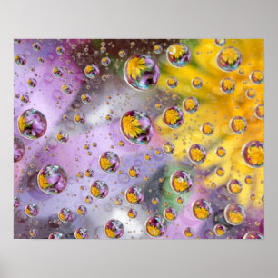 Poster Bolhas abstratas com flores. Crédito: Nancy
