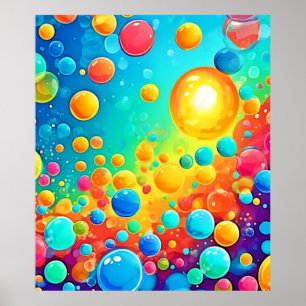 Poster Bolhas Coloridas Arte Flutuante