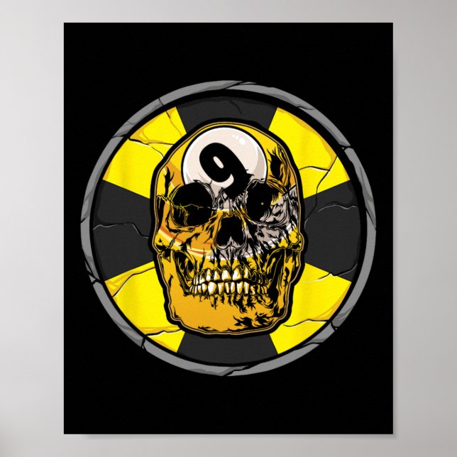 Poster Bolhas De Crânio Billiard 9 Ll Player Cue S (Frente)