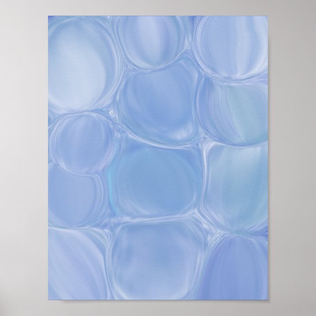 Poster Bolhas de Mármore Azul (Frente)