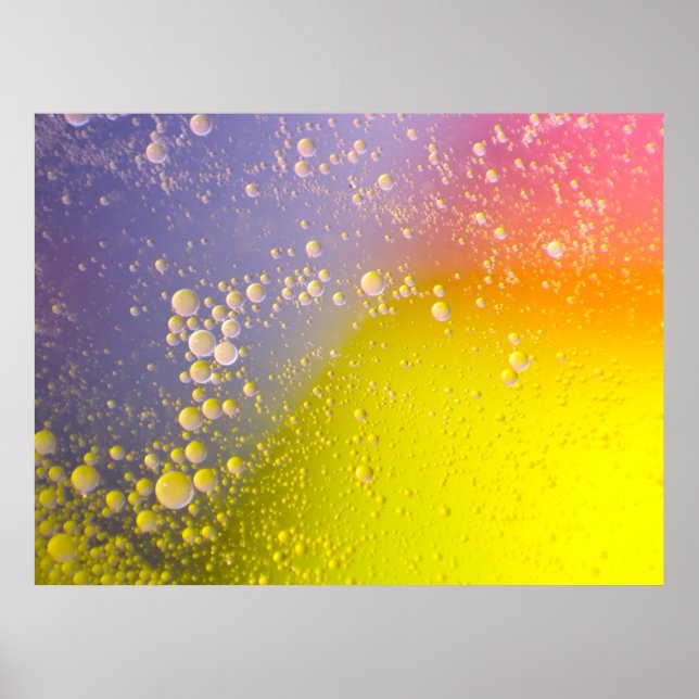 Poster Bolhas de Refrigerante Flutuantes Fundo Colorido A (Frente)