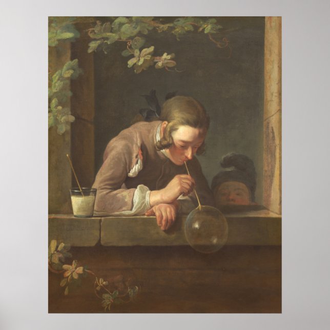 Poster Bolhas de sabão - Jean-Siméon Chardin Fine Art (Frente)