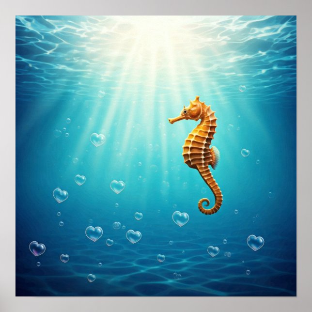 Poster Bolhas em Forma de Coração (Frente)