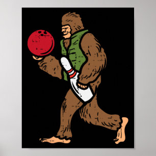 Poster Boliche Bigfoot Funny Bowler Sasquatch Boys Crianç