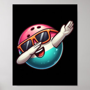 Poster Boliche Byll Dabbing Óculos de sol Jogador de boli