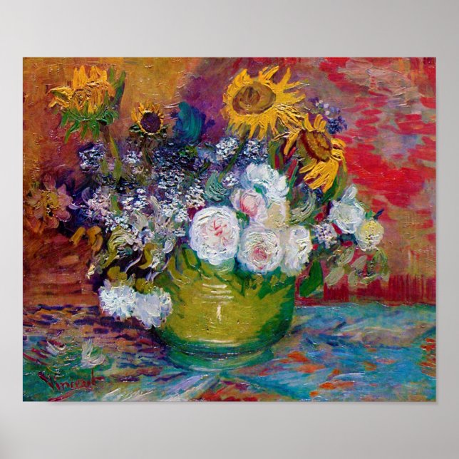 Poster Boliche com Flores, Van Gogh (Frente)