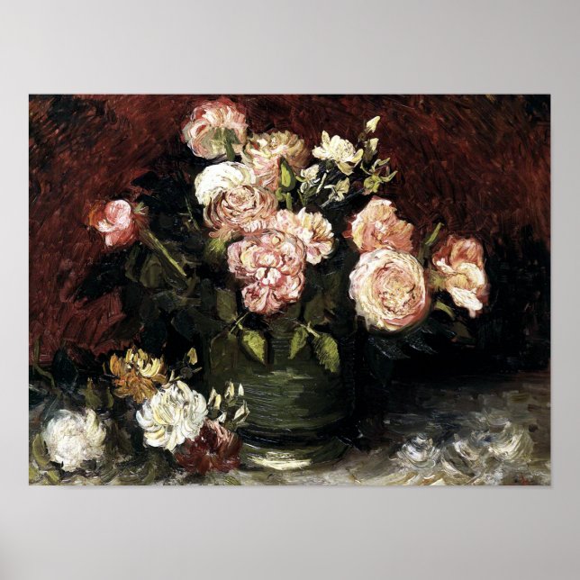 Poster Boliche com Peonies e Rosas - Gogh (Frente)