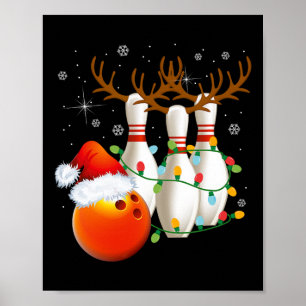 Poster Boliche dá Boliche de Natal Santa Hat Christma