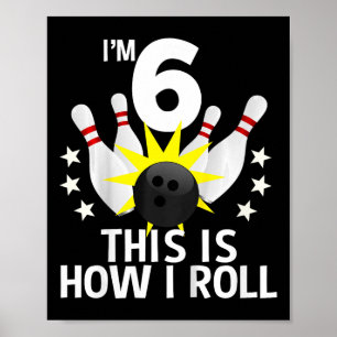 Poster boliche de 6 anos Festa de aniversário como eu rol