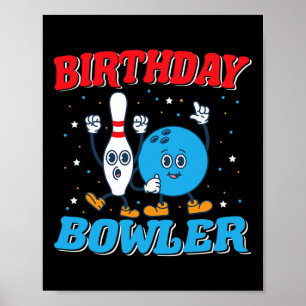 Poster Boliche de Aniversário - Crianças Engraçadas de An