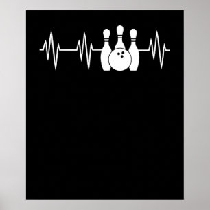 Poster Boliche de batimento cardíaco Boliche dentro e es