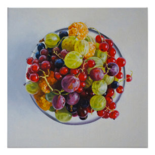 Pôster Boliche de Berries - Vida Fruta Estática Hiperreal