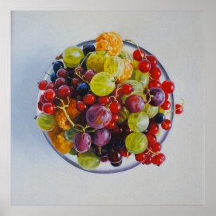 Poster Boliche de Berries - Vida Fruta Estática Hiperreal