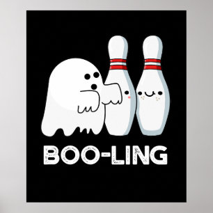 Poster Boliche-Dia de as Bruxas engraçado-Boo-ling Ghost 
