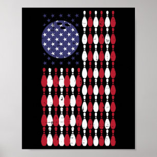 Poster Boliche Dos Eua Bandeira 4 De Julho Patriótico Bow