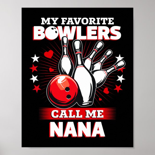 Poster Boliche Engraçada Bowler Meu Bowler Favorito Me Ch (Frente)