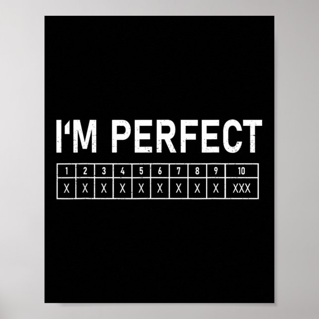 Poster Boliche Engraçado, eu sou perfeito jogador 300 (Frente)