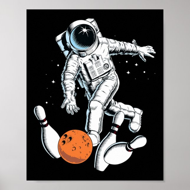 Poster Boliche Espacial Astronauta Boliche Astronauta Leg (Frente)