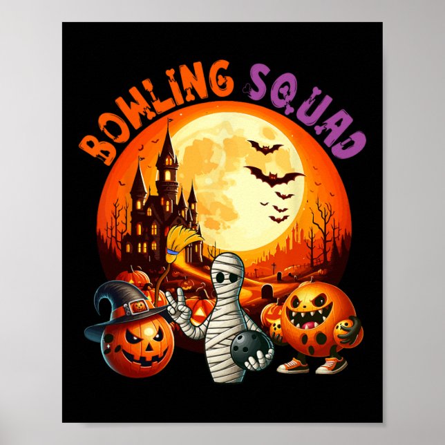 Poster Boliche Esquadrão Halloween Equipamento De Horror  (Frente)