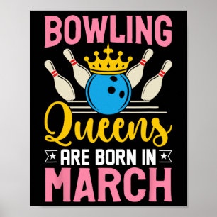 Poster Boliche Marcha de Aniversário Mulheres Meninas Rai