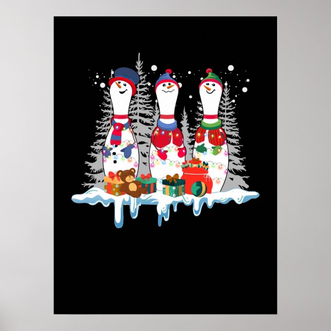 Poster Boliche Natal Pajama lança Papais noeis de Reindee (Frente)