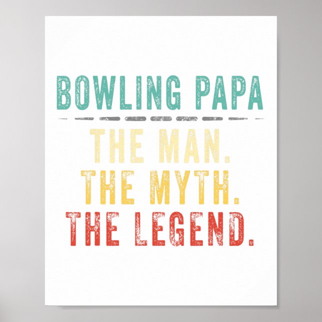 Poster Boliche Papa Dia de os pais Presente (Frente)