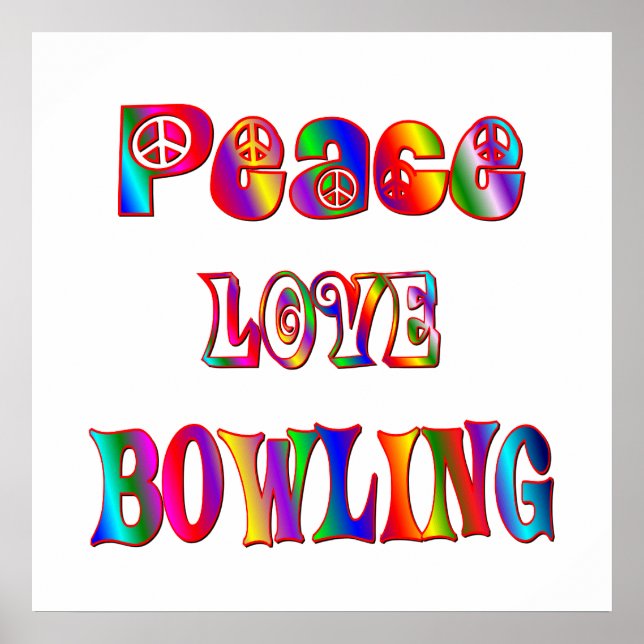 Pôster Boliche Peace Love (Frente)