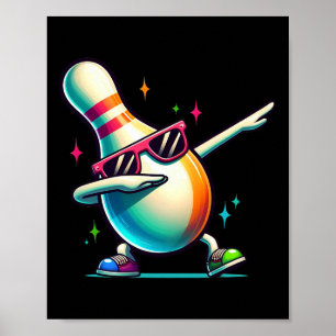 Poster Boliche Pin Dabbing Sungles Bowler Player Kids Boy