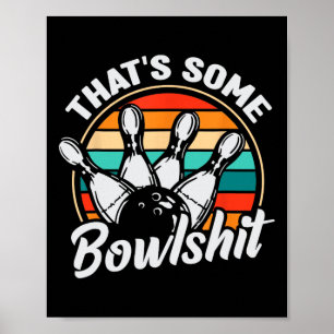 Poster Boliche Vintage que é um Tigela Retro Funny Bowle