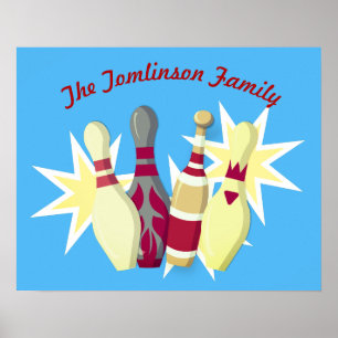 Poster Boliches do estilo Vintage