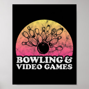 Poster Boliches E Videos games Ou Jogo De Vídeo