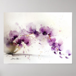 Poster Bolinha de Flores Bonitas e Roxas