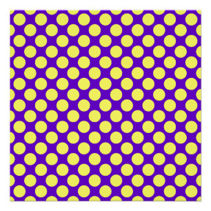 Pôster Bolinhas Amarelas com Estilhaço de Fundo Roxo