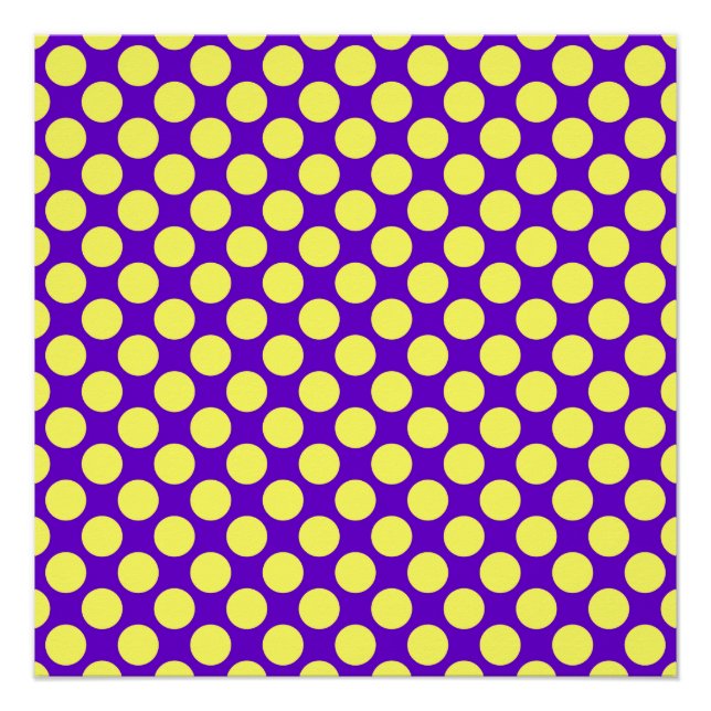 Pôster Bolinhas Amarelas com Estilhaço de Fundo Roxo (Frente)