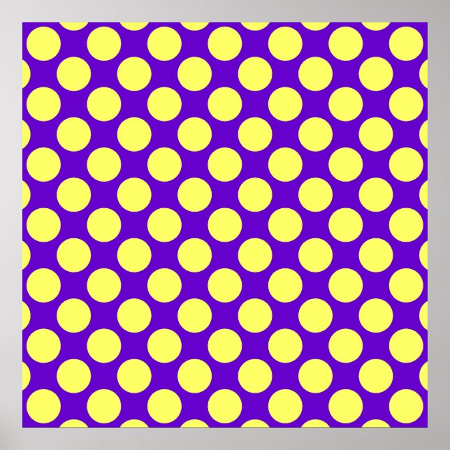 Pôster Bolinhas amarelas com STaylor de fundo roxo (Frente)