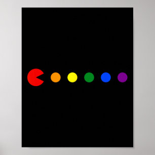Poster Bolinhas Arco-Íris Mês Lgbtq Ally