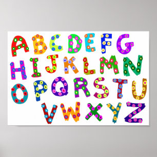 Poster Bolinhas coloridas de ABC que tiram para a sala