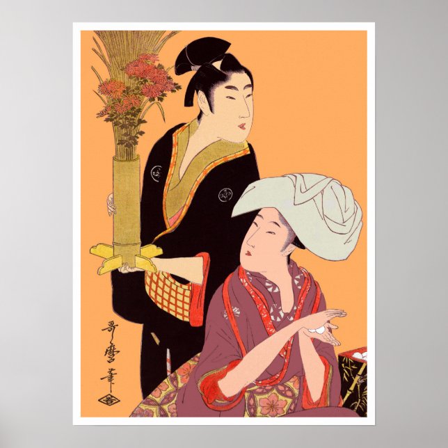 Poster Bolinhas de Arroz & Flores de Utumaro (Frente)