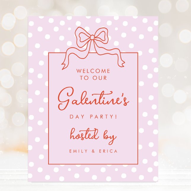 Poster Bolinhas de Chic Galentine's Day Party Welcome (Criador carregado)