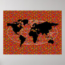 bolinhas de mapas do mundo negro