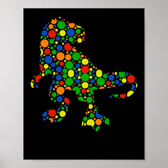 Poster Bolinhas T Rex Dinossauro Setembro 15 Dot (Frente)